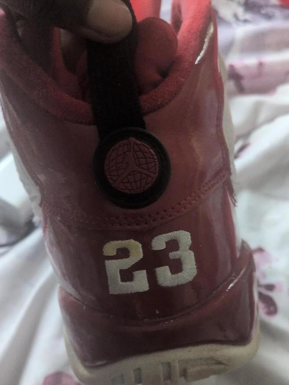 JORDAN White and Red High-Top Sneakers